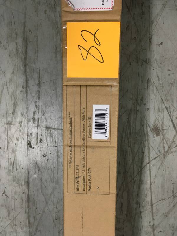 lot 82 image: Scotts Outdoor Power Tools PR17216PS 7.2-Volt Lithium-Ion Cordless Rechargeable Power Pruner with Extension Pole, Green in good condition