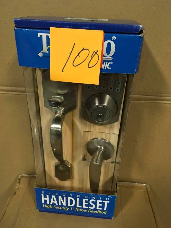 lot 100 image: Toledo Fine Locks Electronic Door Handleset not used