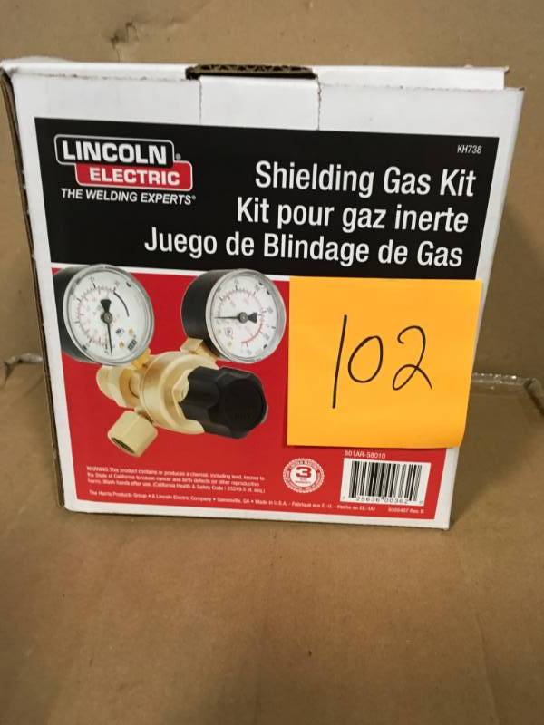 lot 102 image: Lincoln Electric Shielding Gas Kit not used
