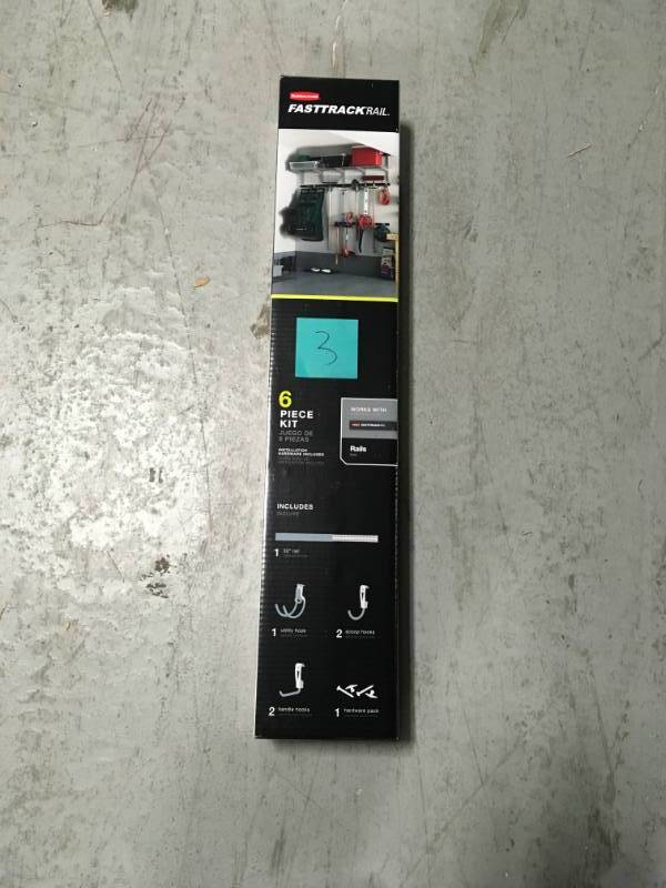 lot 3 image: Rubbermaid FastTrack Garage Kit Hooks (6-Piece) not used