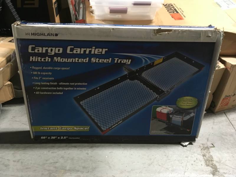 lot 15 image: Highland Steel Hitch Mounted Cargo Tray, Black not used