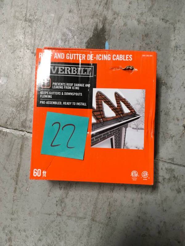 lot 22 image: 60 ft. Roof De-Icing Cable Kit not used