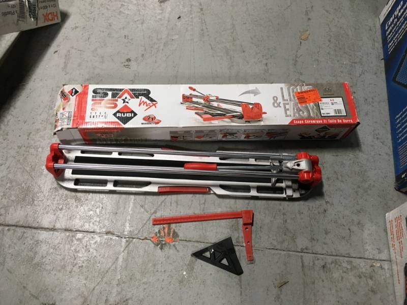 lot 25 image: Rubi 26 in. Star Max Tile Cutter in good conditionjs