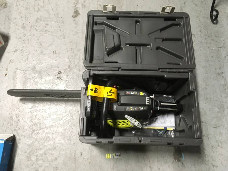 lot 43 image: RYOBI 16 in. 37cc 2-Cycle Gas Chainsaw with Heavy-Duty Case inworking conditions