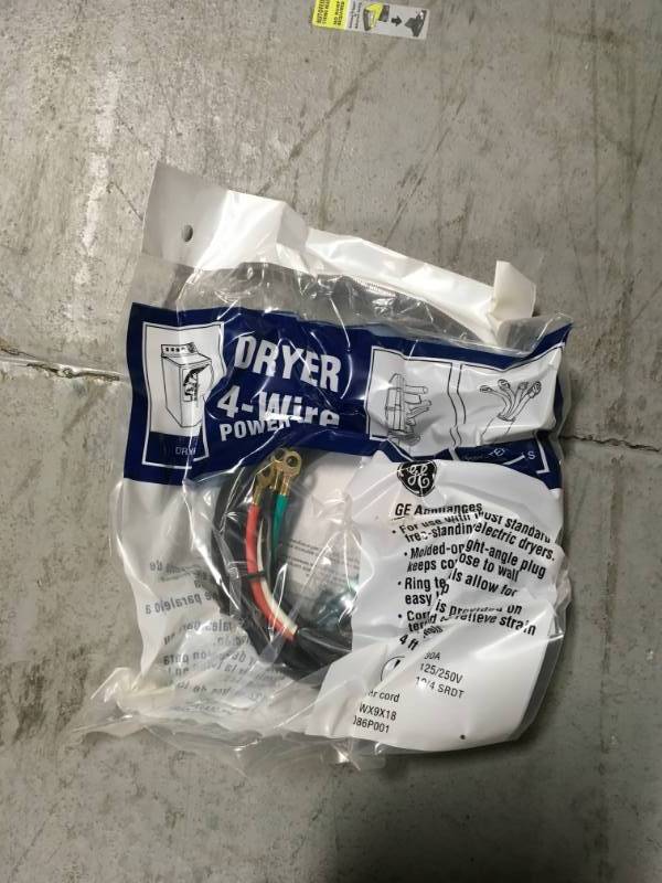 lot 50 image: General Electric 4 Prong 4 Ft Dryer Cord not used