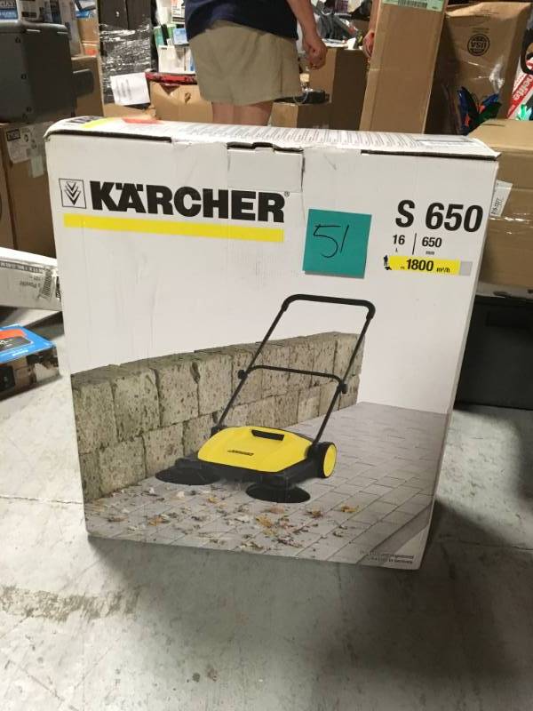 lot 51 image: Karcher S650 Outdoor Push Sweeper in good conditions