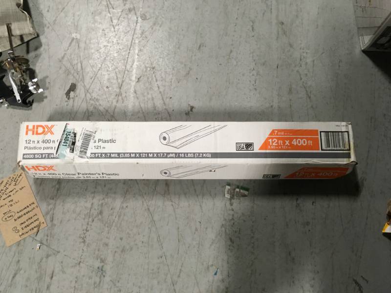 lot 61 image: HDX 12 ft. x 400 ft. Clear 0.7 mil. Plastic Sheeting not used
