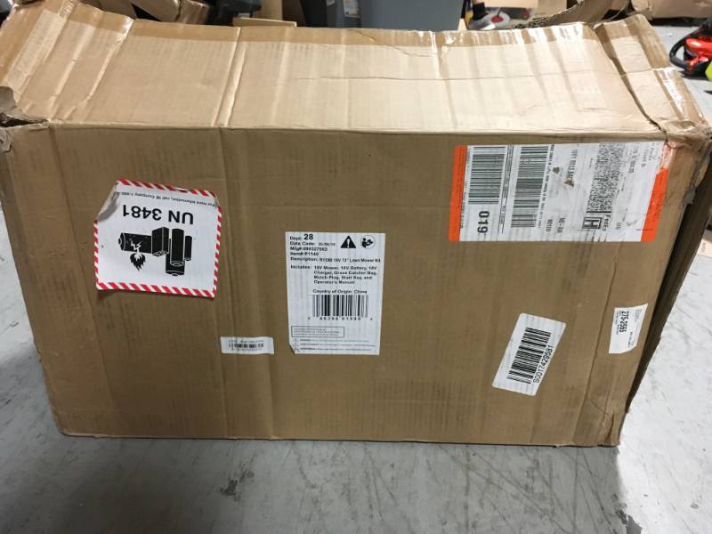 lot 62 image: Ryobi P1140 18V 13 in Lawn Mower KIT in good conditions