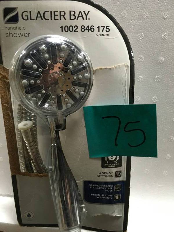lot 75 image: Glacier Bay 3-Spray Hand Shower in Chrome in good conditions