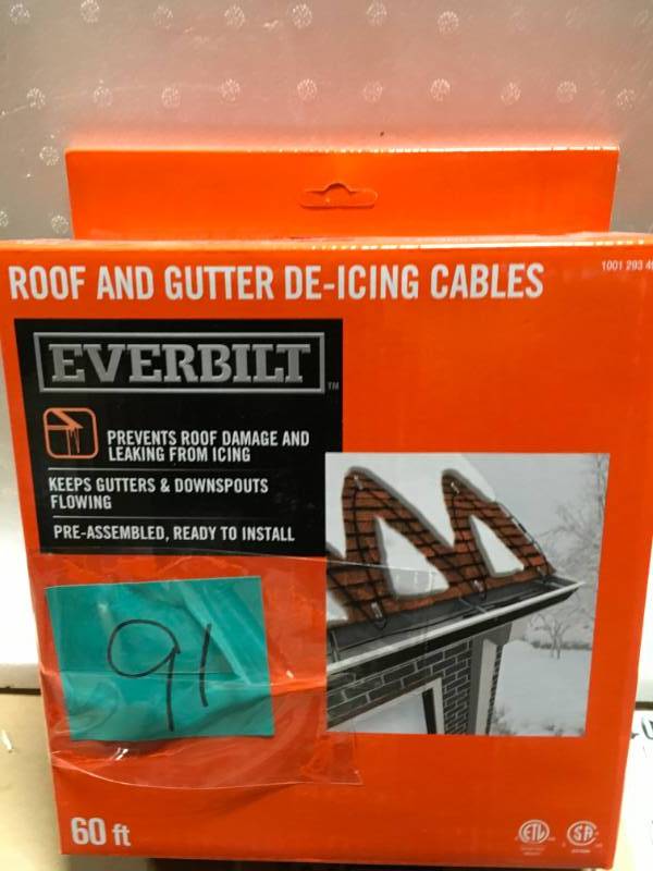 lot 91 image: EVERBILT 60ft Roof and Gutter De-Icing Cables not used