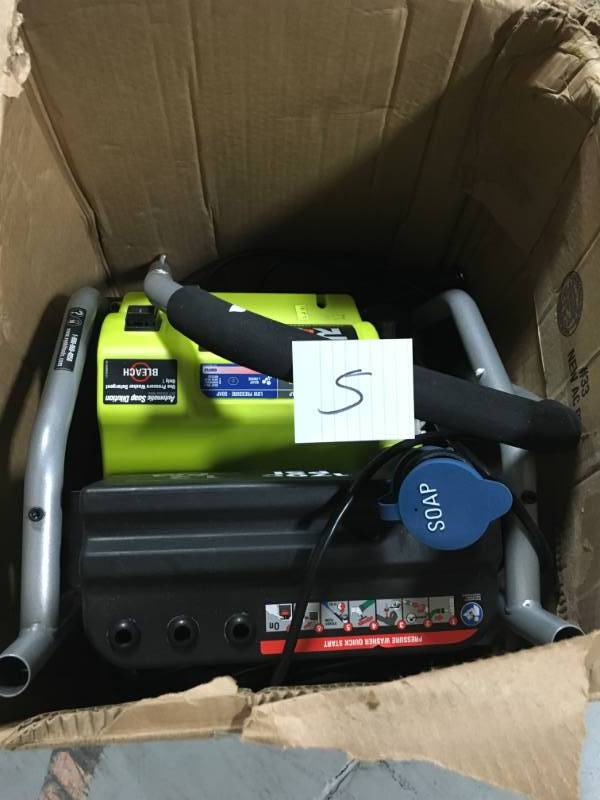 lot 5 image: RYOBI 1,700 psi 1.2 GPM Reconditioned Electric Pressure Washer in good conditions
