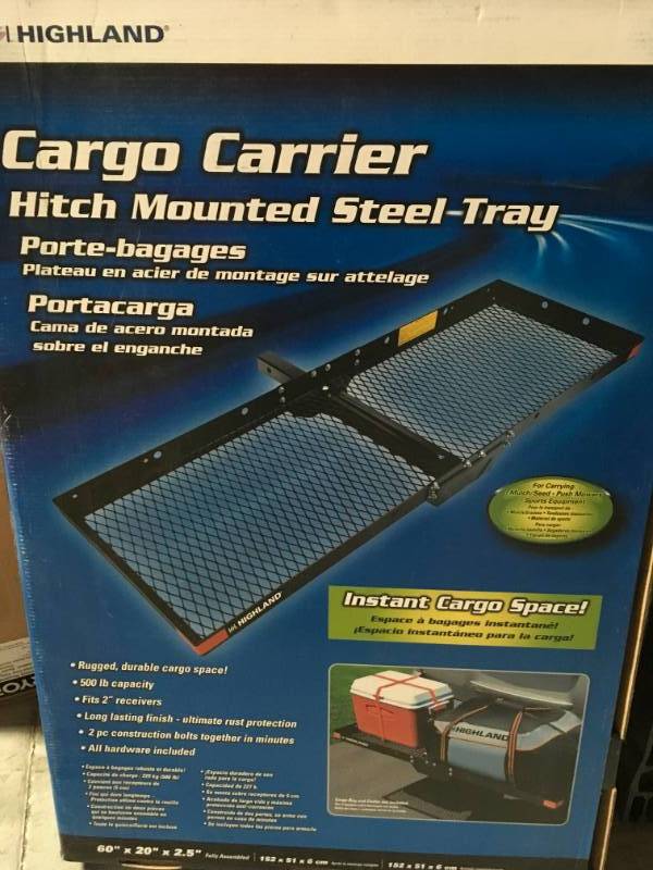 lot 24 image: Highland 500 lbs. Capacity Tray Style 60 in. Hitch Cargo Carrier with 2 in. Receiver not used