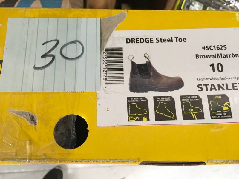 lot 30 image: STANLEY DREDGE STEEL TOE SHOE BROWN MARRON SZ 10 in good conditions