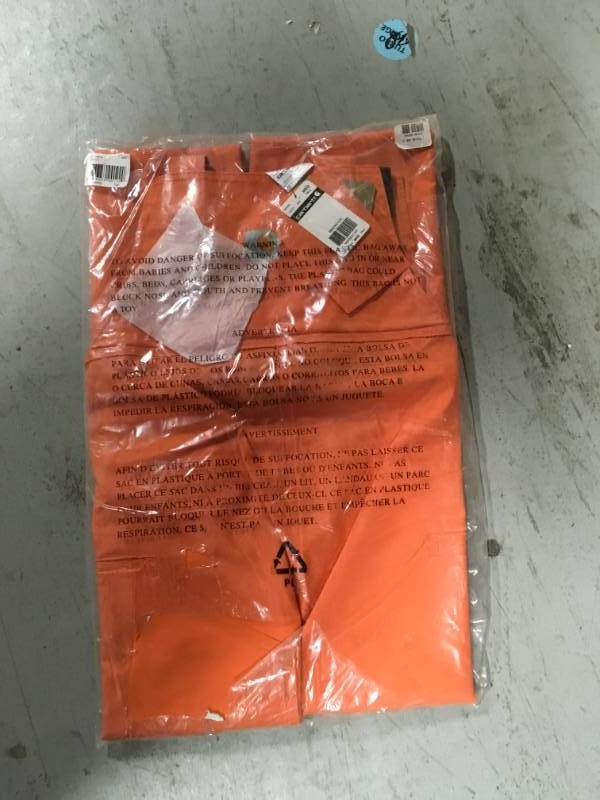 lot 41 image: Carhartt Mens Surrey Bib Overalls Orange, NWT Rain Gear MED TALL not used
