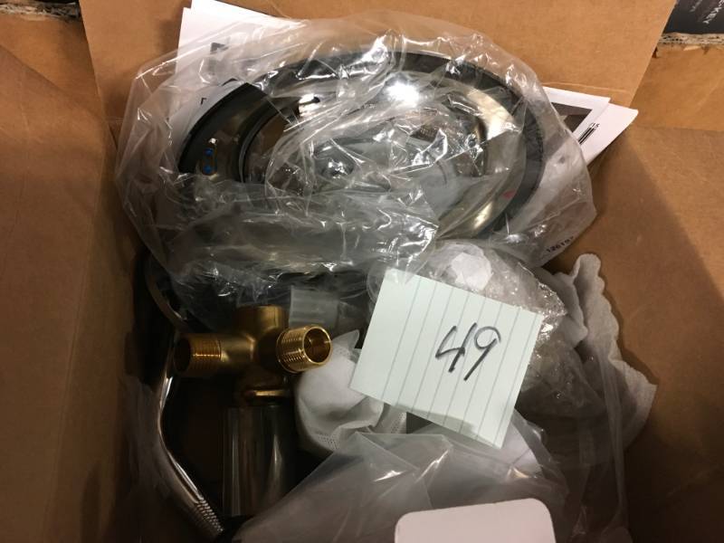 lot 49 image: MOEN Adler Single-Handle 4-Spray Tub and Shower Faucet with Valve in Chrome (Valve Included) in good conditions