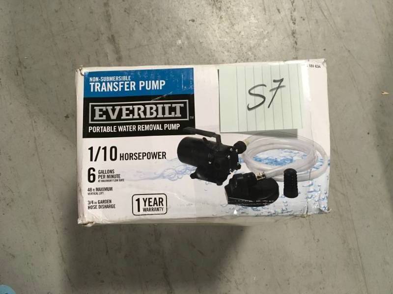 lot 57 image: Everbilt 110 HP Non-Submersible Transfer Pump in good conditions