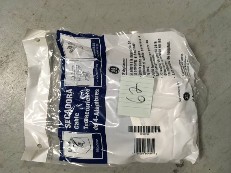 lot 62 image: WX9X18 GE 4-Wire Dryer Power Cord not used
