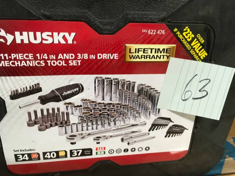 lot 63 image: HUSKY 111 PIECE MECHANICS TOOL SET in good conditions