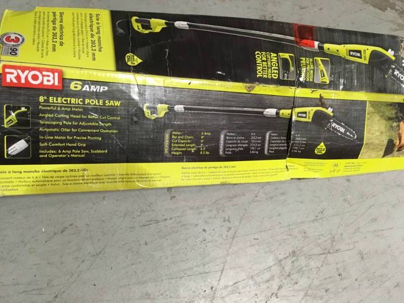 lot 69 image: RYOBI 8 in. 6 Amp Pole Saw in working conditions