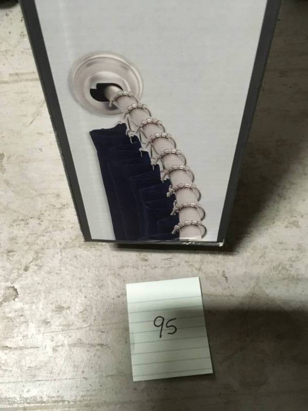 lot 95 image: Glacier Bay Rustproof 72 in. Adjustable Tension Mount Curved Shower Rod in Brushed Nickel in good conditions