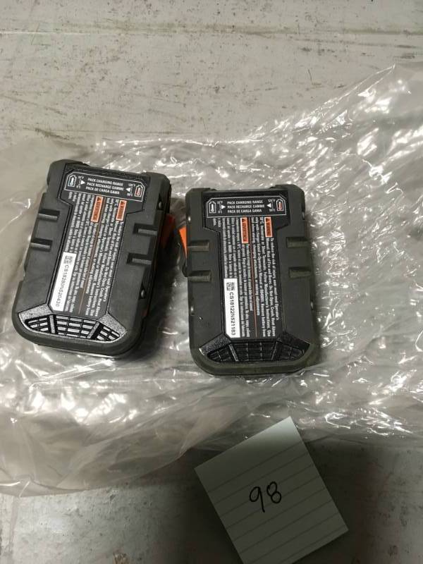 lot 98 image: R840085 18V 1.5Ah 27Wh HYPER LI-ION BATTERY RIGID 18 VOLT (2) in good conditions