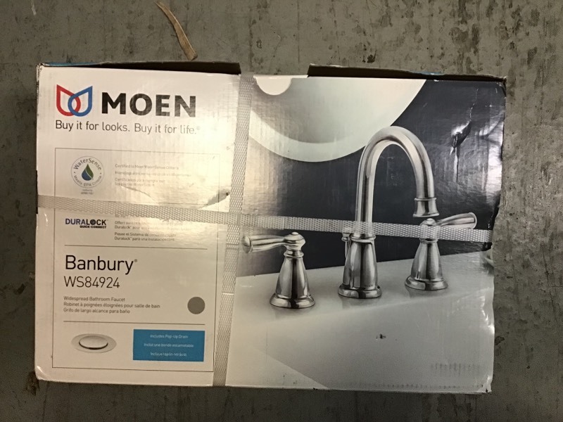 lot 108 image: MOEN Banbury 8 in. Widespread 2-Handle Bathroom Faucet in Chrome not used