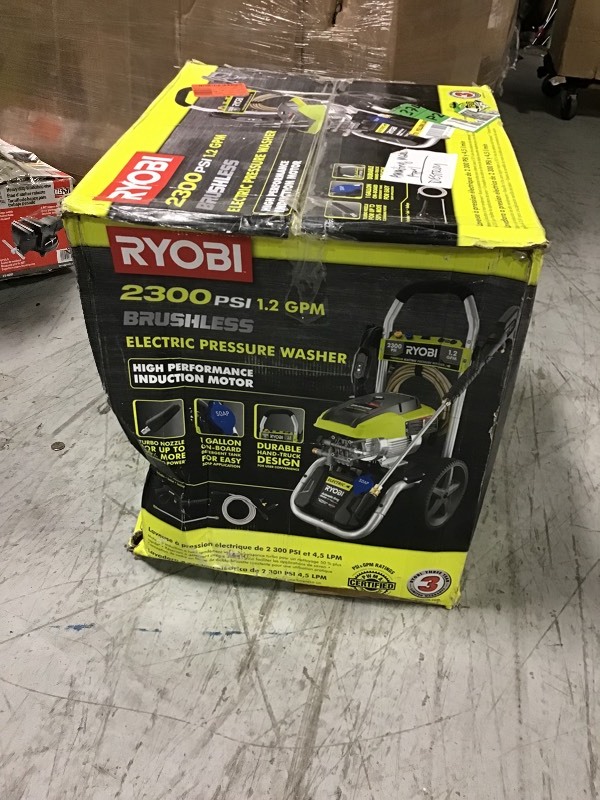 lot 115 image: RYOBI 2,300 PSI 1.2 GPM High Performance Electric Pressure Washer in good conditions