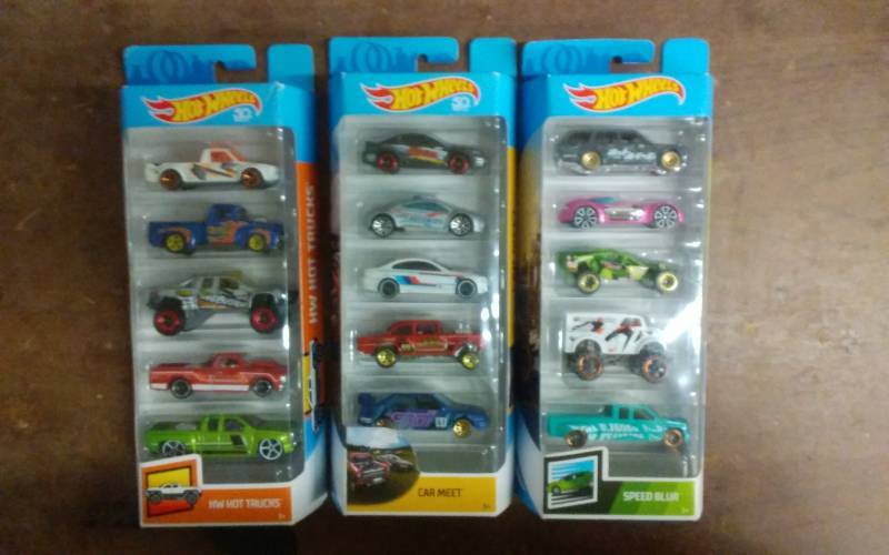 3-Packages Of 5 Each Hot Wheels New -Unopened
