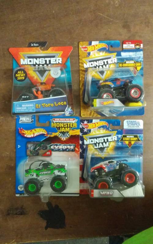 4-Monster Jam Hot Wheels Unopened