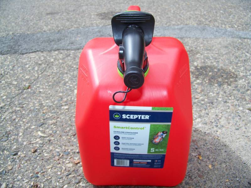 lot 19 image: Scepter, 5 Gallon, Plastic Gas CanJugContainer with SmartControl Spout - NEW  NEVER USED