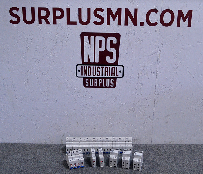 lot 8 image: Lot of Allen Bradley DIN Rail Fuse Holders and Circuit Breakers