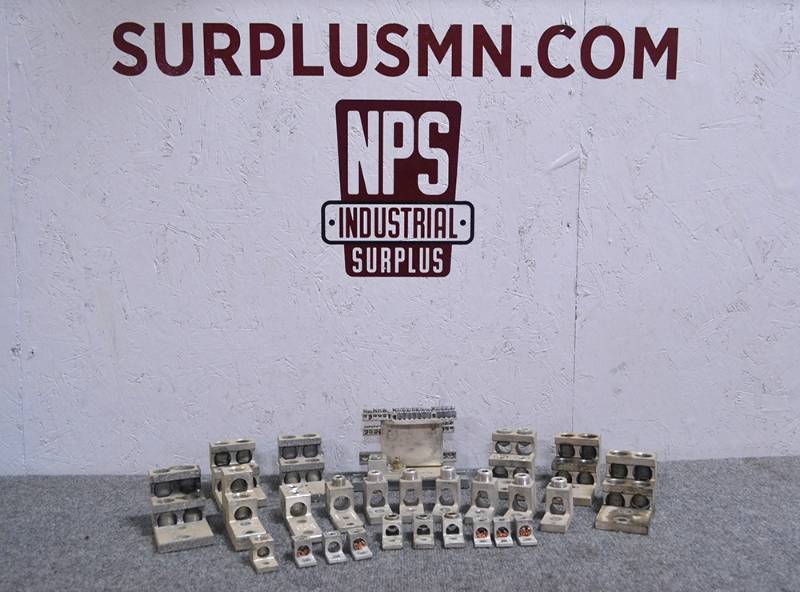 lot 14 image: Large Lot of 26 Aluminum MCM Lugs and Strips