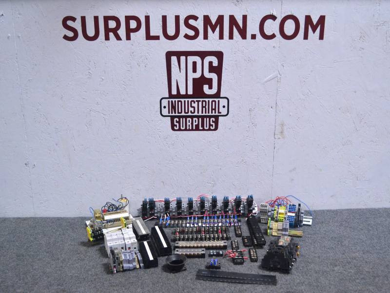 lot 90 image: Lot of DIN Rail Terminal Blocks  Relays  Sockets  Terminal Strips