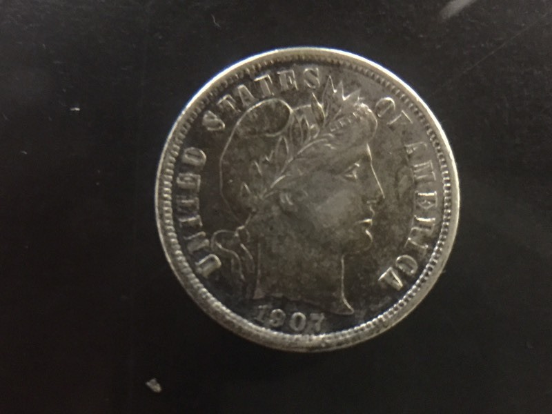 lot 214 image: 1907 Barber Dime