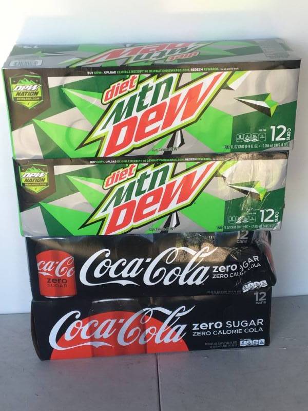 Diet Mtn Dew and Coke Zero