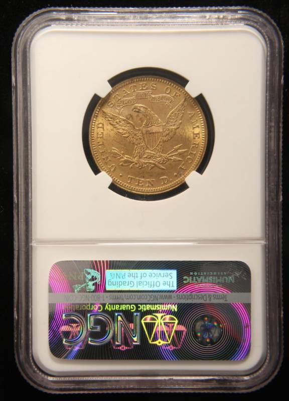 1882 US $10 LIBERTY GOLD EAGLE  MS62 NGC