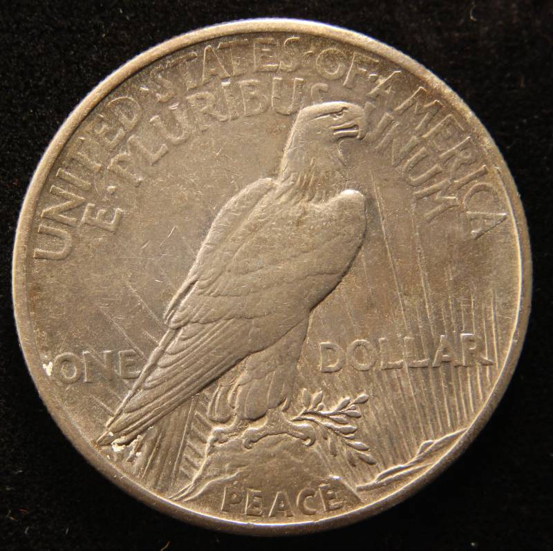 1921 PEACE SILVER DOLLAR HIGH RELIEF TONED (looks better in hand than in picture)