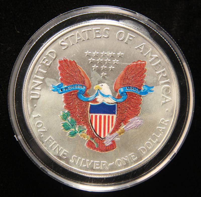 2000 COLORIZED AMERICAN SILVER EAGLE 1 TROY OZ. .999 FINE SILVER IN AIRTITE