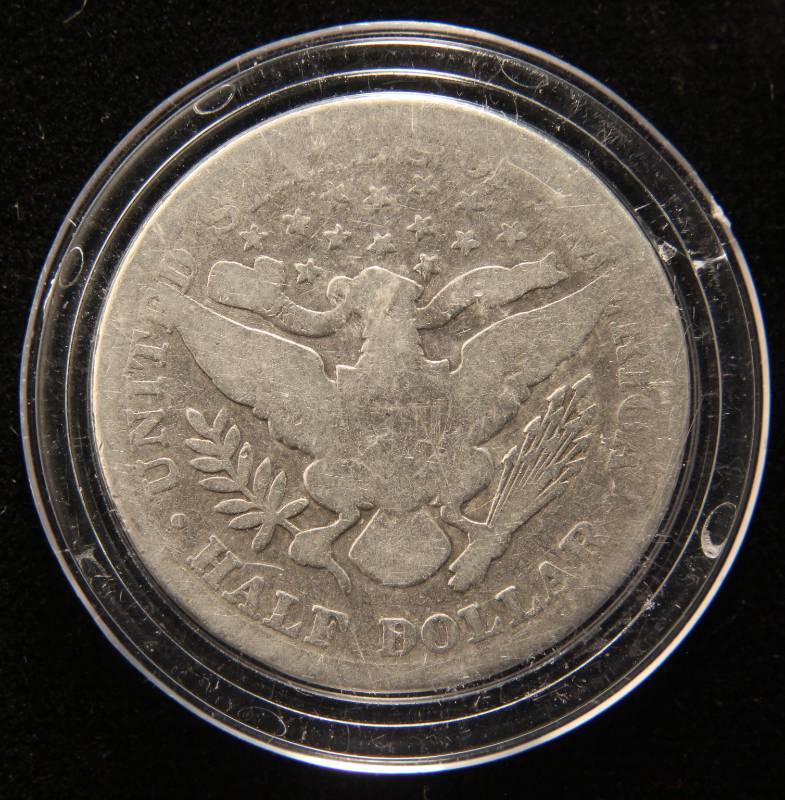 1897 BARBER SILVER HALF DOLLAR IN AIRTITE HOLDER