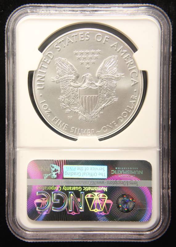 2016 W US SILVER EAGLE BURNISHED LETTERED EDGE MS70 NGC FIRST DAY OF ISSUE