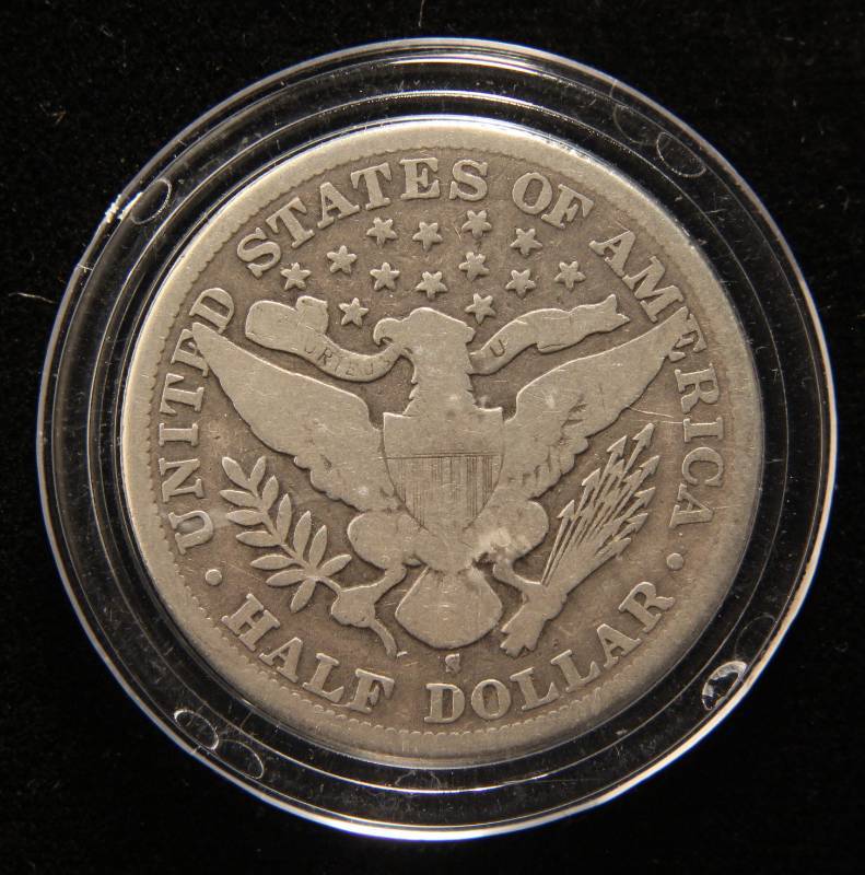 1895-S BARBER HALF DOLLAR IN AIRTITE