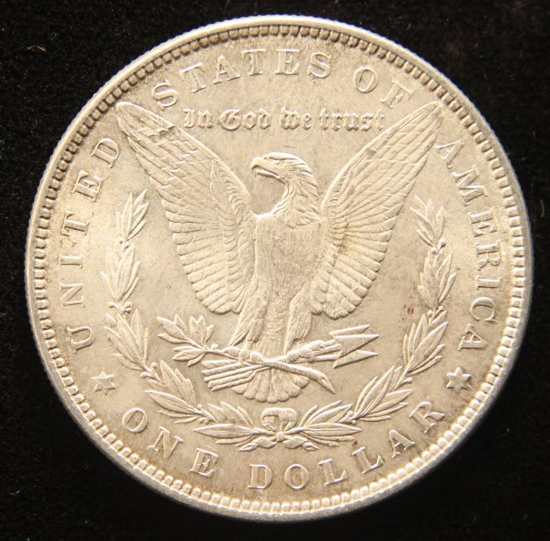 1886 MORGAN SILVER DOLLAR scratched on cheek