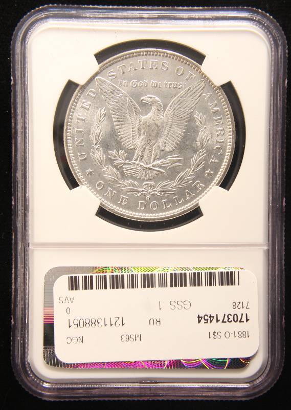 1881-O MORGAN SILVER DOLLAR MS63 NGC