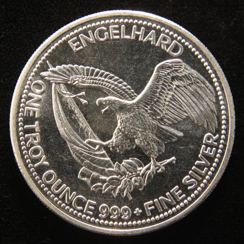 1 TROY OZ. .999 FINE SILVER 1984 ENGELHARD AMERICAN PROSPECTOR