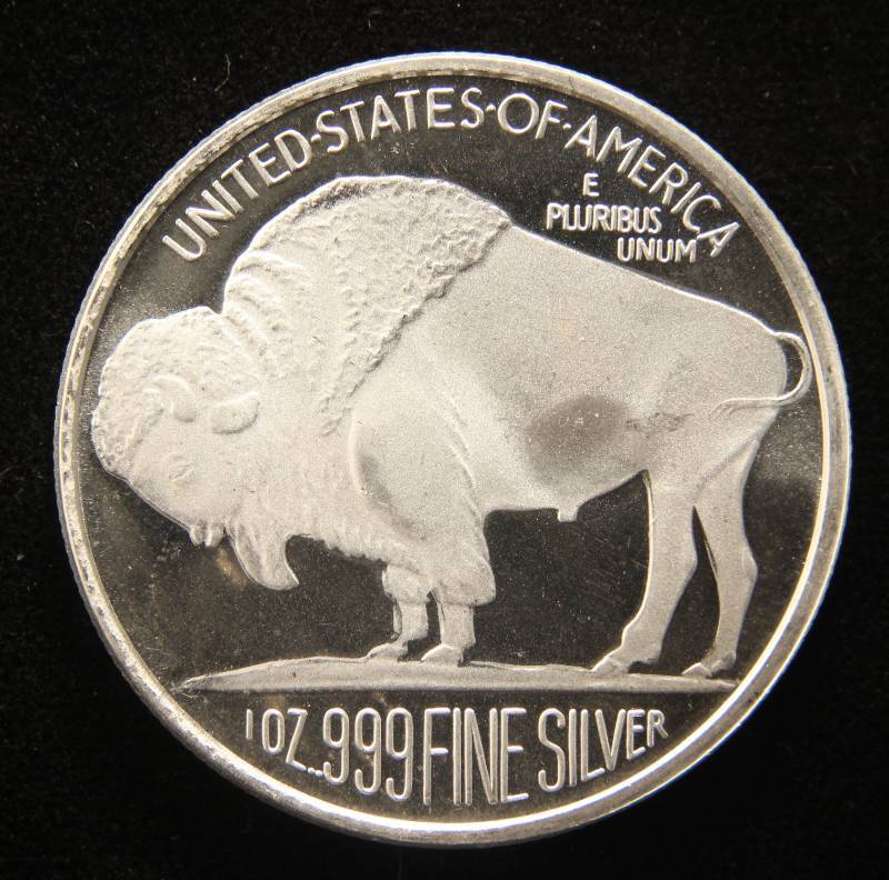1 TROY OZ. .999 FINE SILVER INDIAN BUFFALO DESIGN