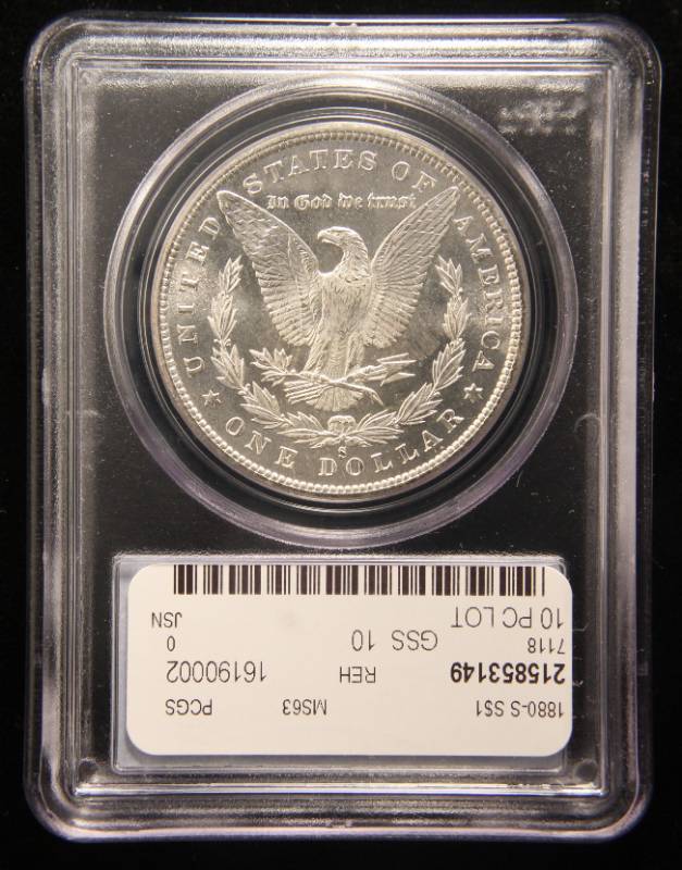 1880-S MORGAN SILVER DOLLAR MS63 PCGS