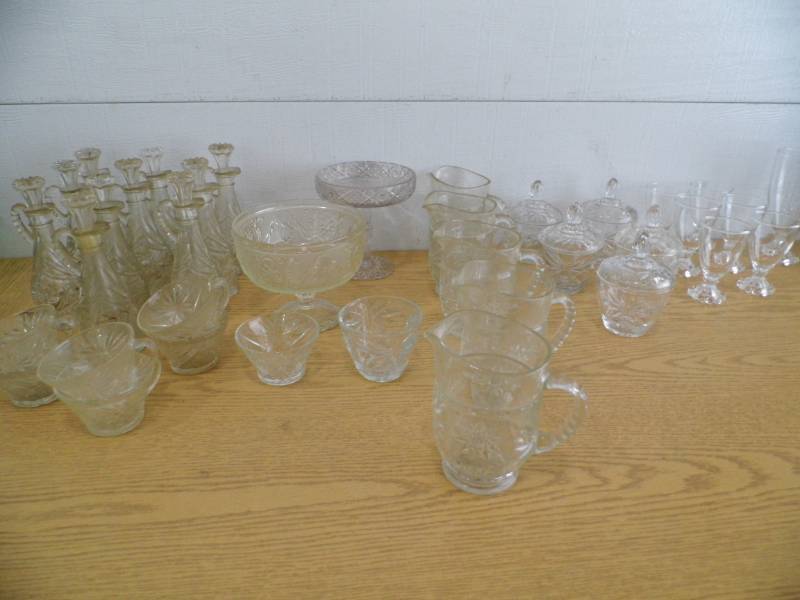 lot 45 image: Glass Pitchers - Bowls - Cruets