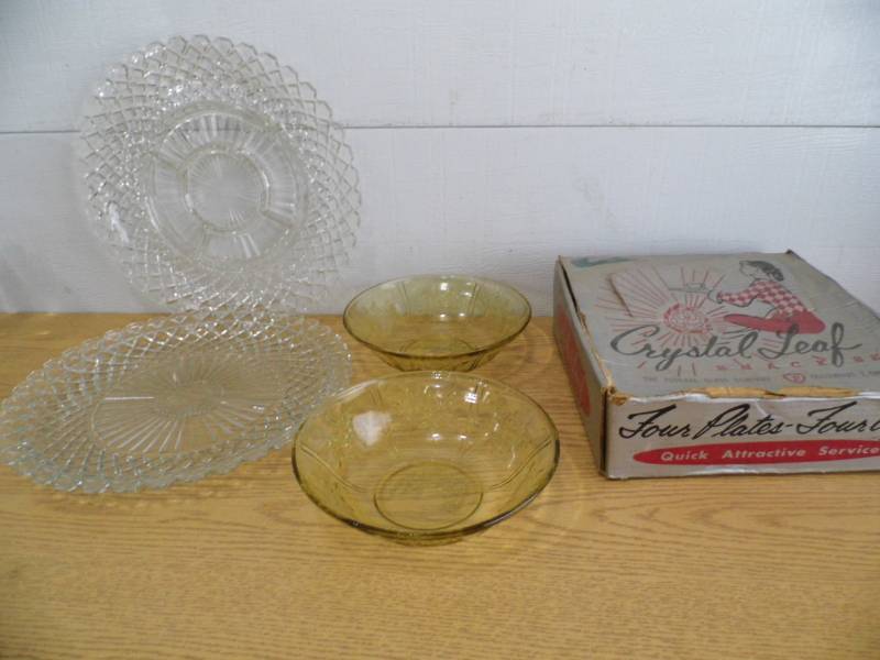 lot 55 image: Large Serving Plates - Yellow Bowls - Snack Set