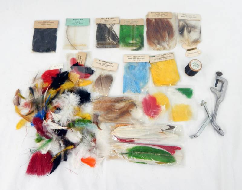 lot 6 image: Lot of Vintage 1940s Hobby Bait Industries Fly Fishing Lures and Accessories Lot