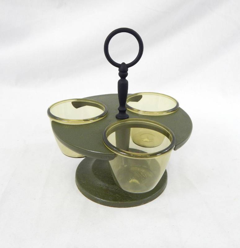 lot 13 image: New Vintage West Bend Thermo-Serve Lazy Susan Rotating Relish Condiment Caddie